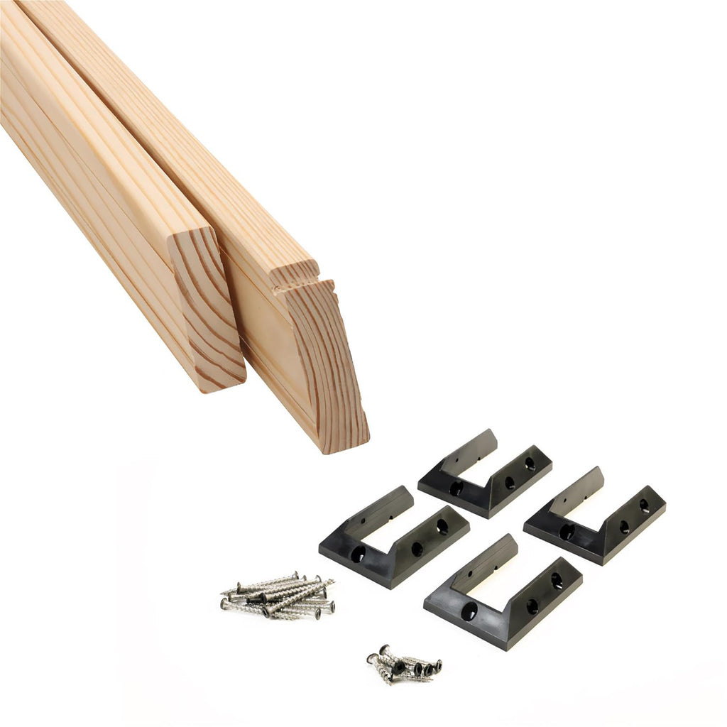 6 ft. Pressure-Treated Pine Stair Rails with Black Brackets G56969