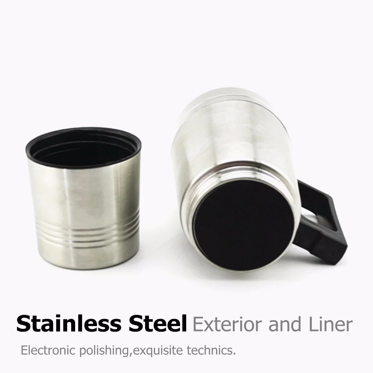 Stainless Steel 500ml Car Heating Cup with Anti-Spill Lid W1879