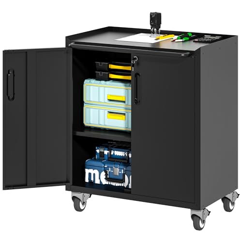 Metal 4 Drawer Rolling Tool Storage Cabinet with Locking Doors N298417