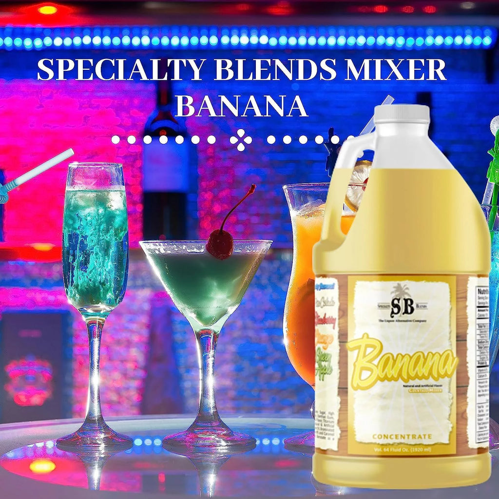 Banana Flavored Syrup Cocktail Mixer Concentrate, 1/2 Gallon Pack of 1 V257