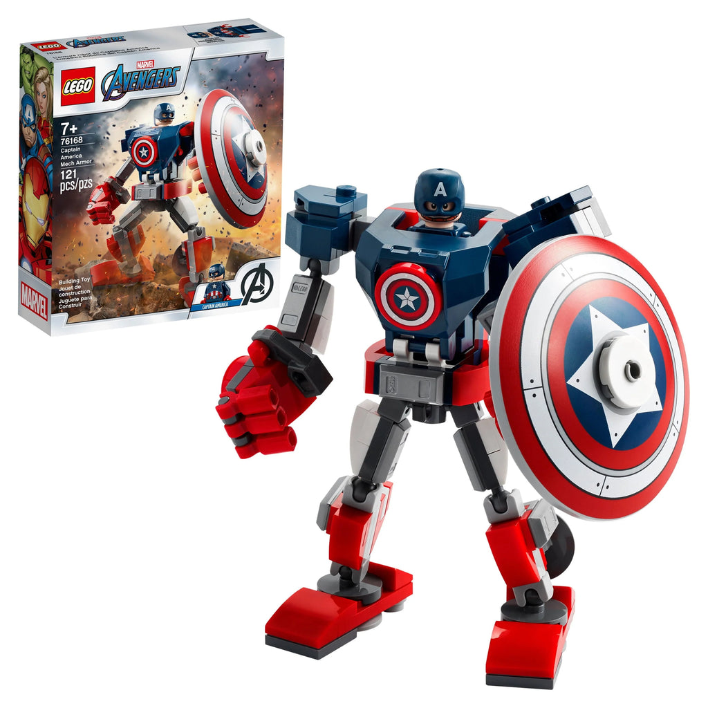 LEGO Marvel Avengers Captain America Mech Armor Collectible Toy (121 Pieces) D228