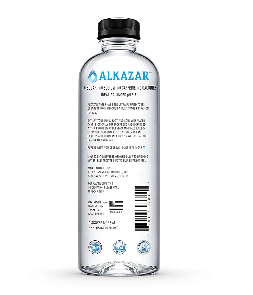 Alkaline Water pH 8.5+ with minerals and electrolytes 34 FL OZ Bottle 12 Pack P5920