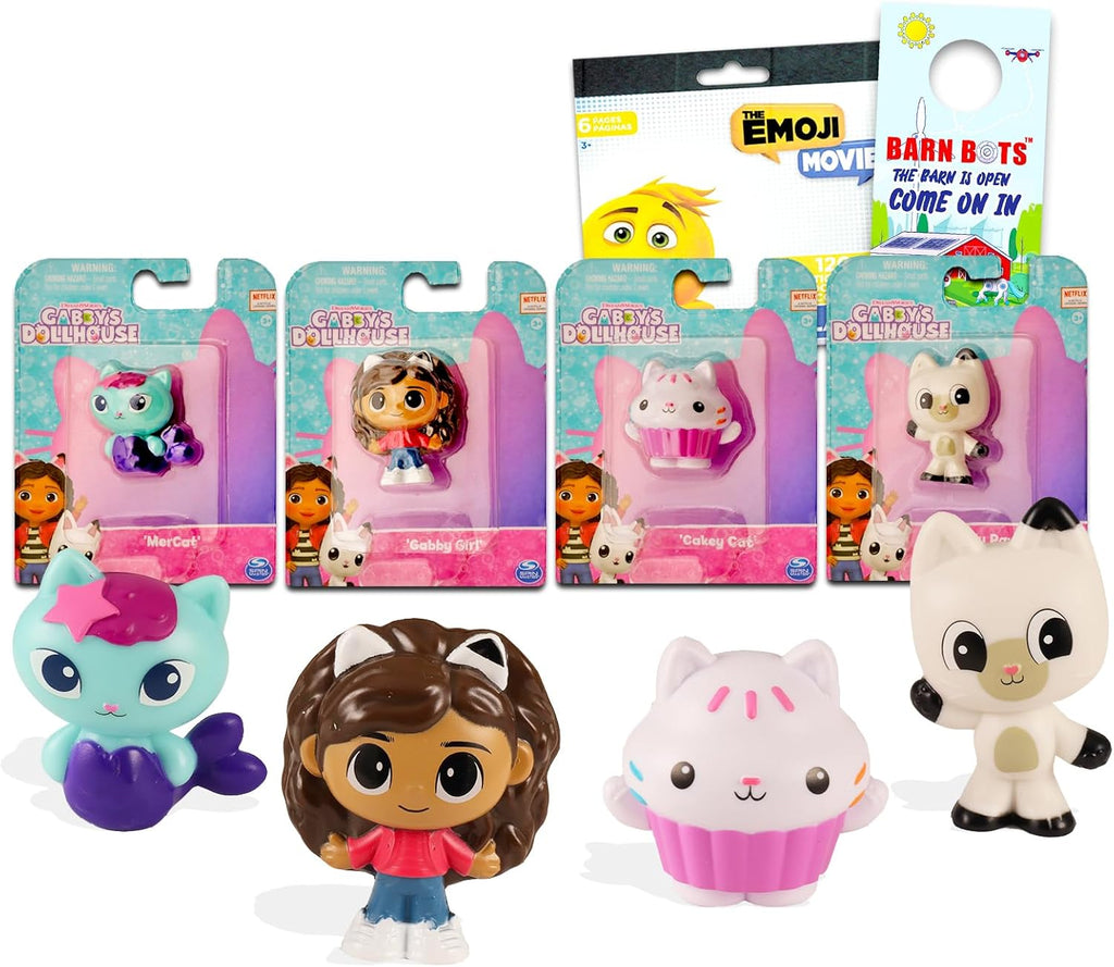 Mini Figures 4 Pack with 4 Cupcake Topper Figurines Including Gabby and More Plus Bonus Stickers J9335