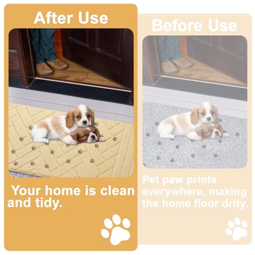 Light Taupe 20"x48" Non-Slip Washable Dog Mat Z342