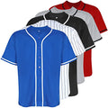 Mens Baseball Jersey Button Down Short Sleeve Shirts K3435