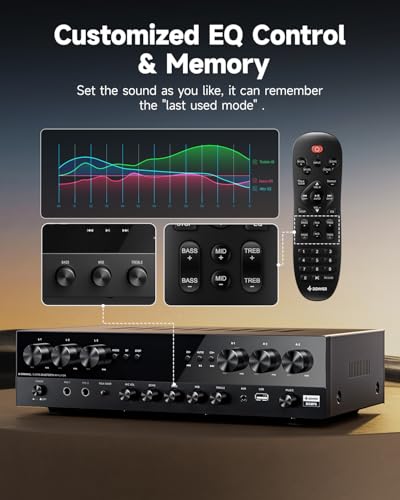 1000W Peak Power 6 Channel Audio Amplifier with Bluetooth 5.3 V2289