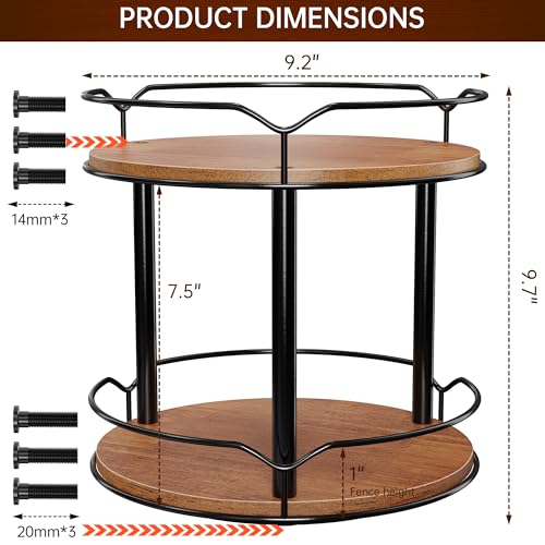 2 Tier 12.4" Wooden Rotating Lazy Susan Organizer I282875