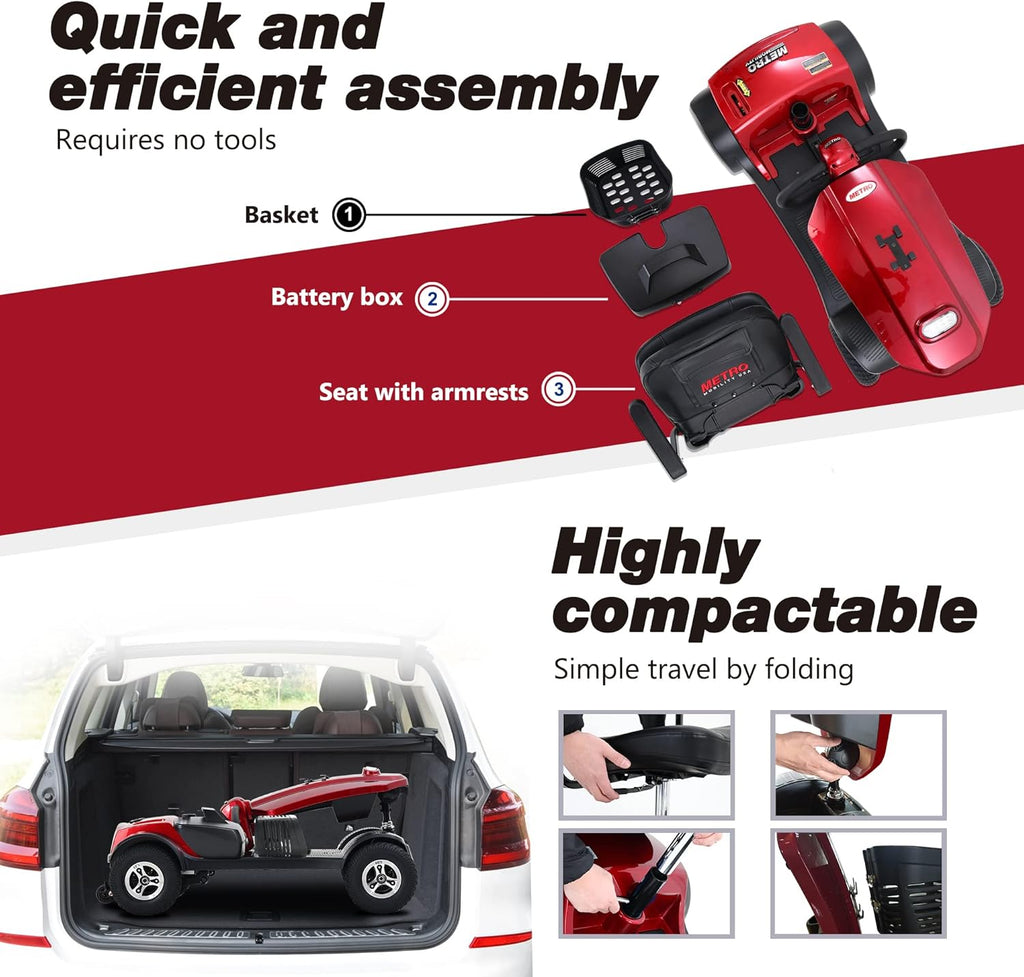 Red 4 Wheel Folding Mobility Scooter I678257