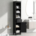 Grey Tall Bathroom Cabinet with Door and Adjustable Shelf U291962