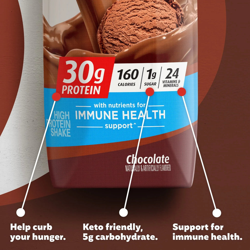 Chocolate Protein Shake, 30g Protein, 11 fl oz, 12 Ct H354698