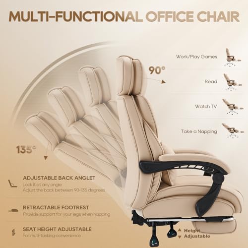 Big and Tall Heavy Duty Leather Office Chair Black T71668