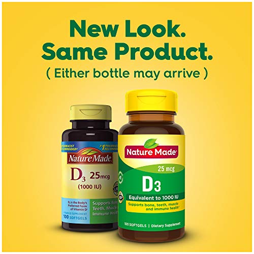 Vitamin D3 1000 IU (25 mcg) Dietary Supplement Softgels, 180 Count B82546