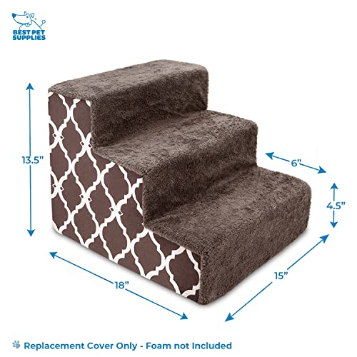 Brown Lattice 3-Step Foam Pet Steps Cover Y590