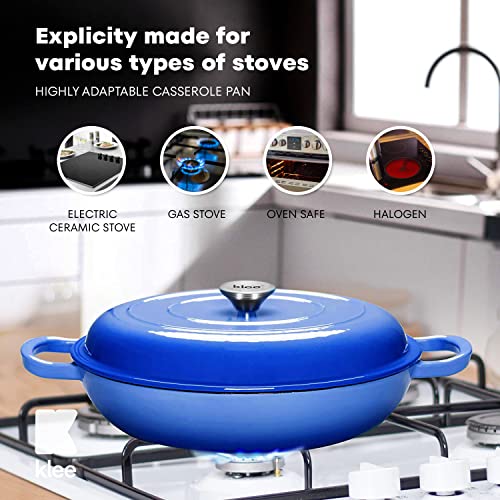 3.8 Quart Red Enameled Cast Iron Casserole Dish with Lid T68451