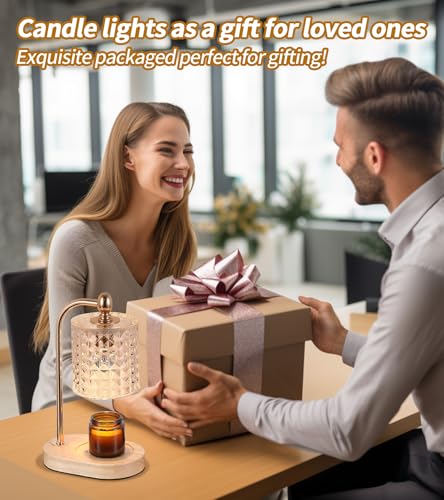 Gold Electric Candle Warmer Lamp with Timer and Dimmer I8654
