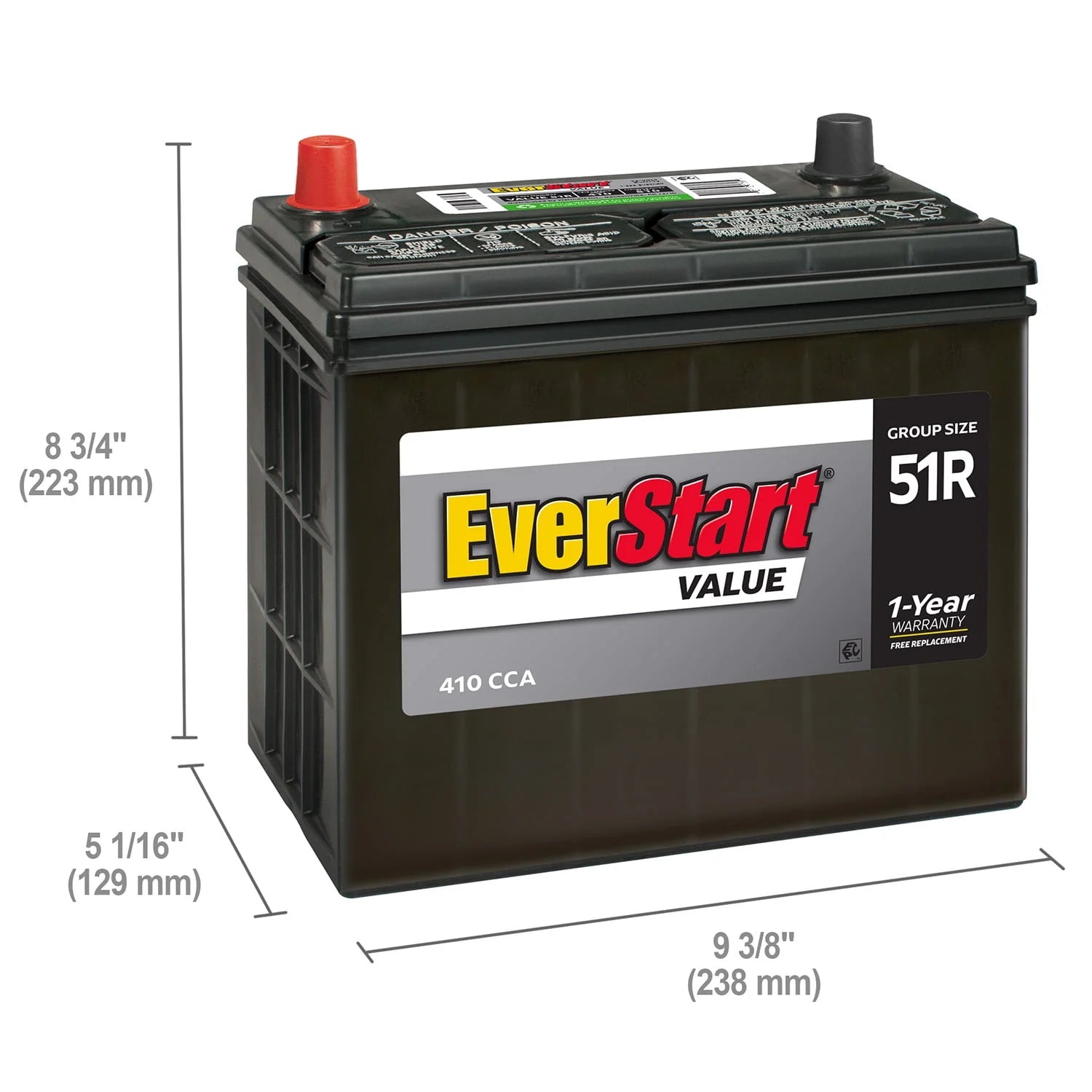 Group Size 51R 12 Volt Lead Acid Automotive Battery L449
