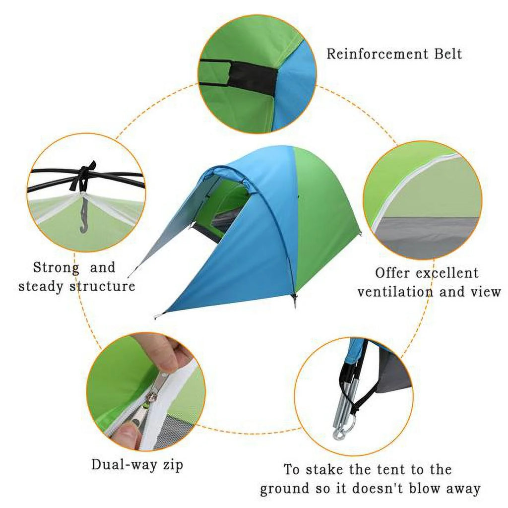 4-Person Double Layer Instant Cabin Tent S254216