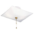 Two-Light Semi-Flush-Mount Ceiling Fixture with Pull Chain, White Finish with White Glass F868