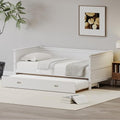 White Solid Wood Twin Size Daybed with Trundle K391048