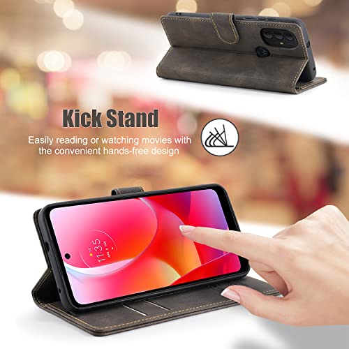 Blue Leather Wallet Case with Card Holder for Moto G Power 2022 C882009