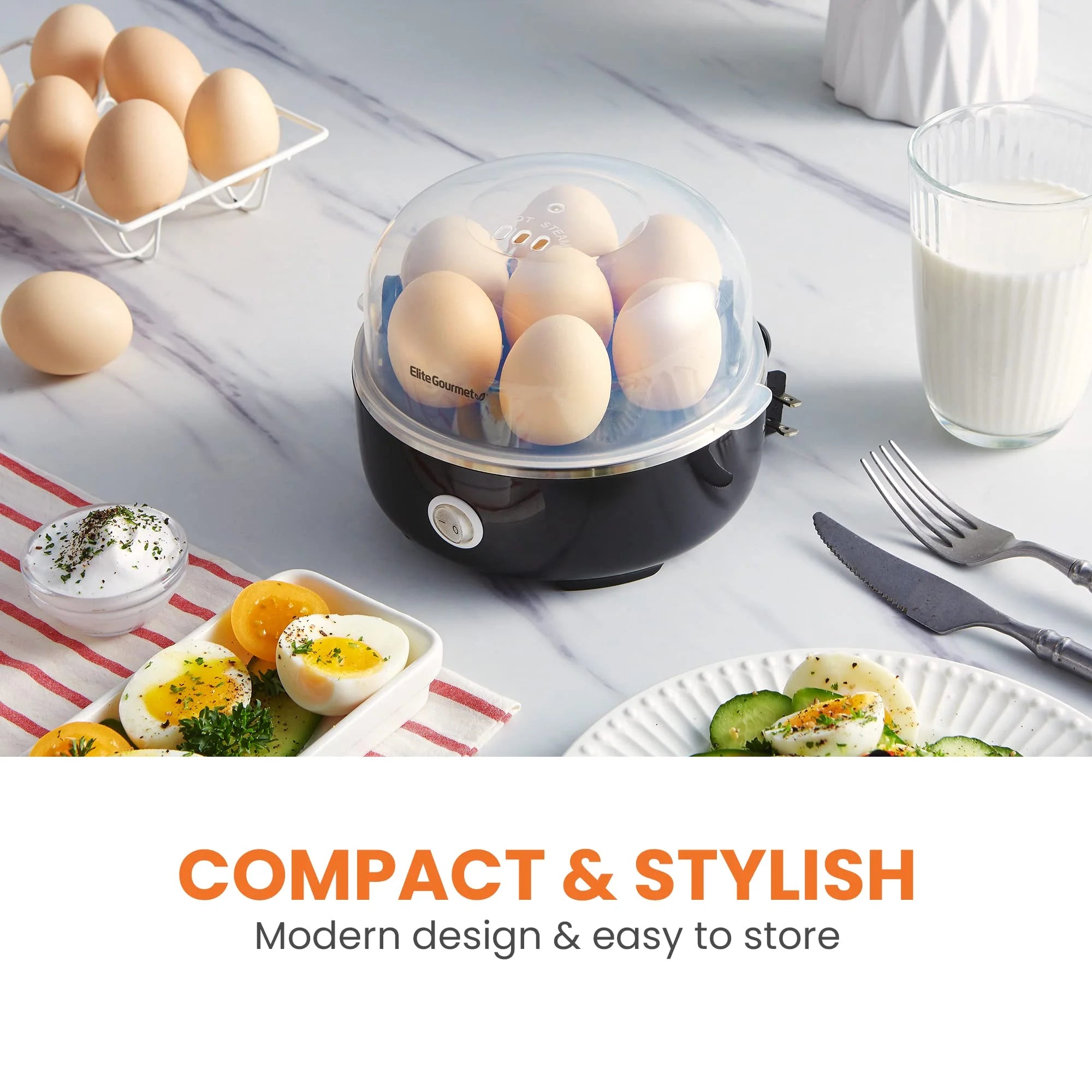 7-Egg Capacity Electric Egg Cooker, Black K1202