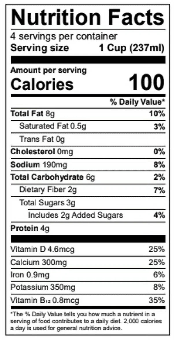 32 Fl Oz Pack of 6 Shelf-Stable Plant Based Milk R61156