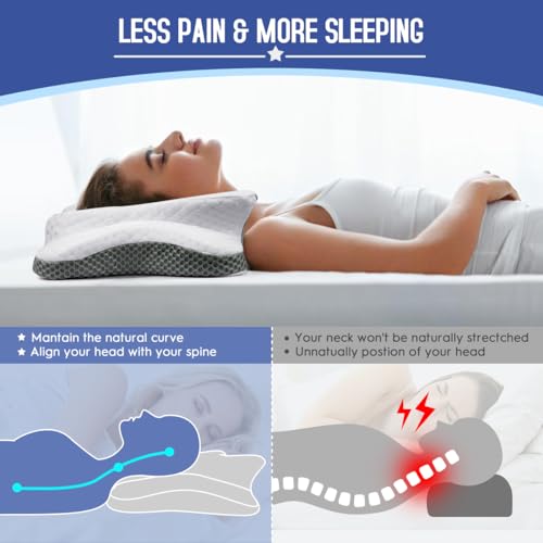 Gray Contour Memory Foam Cervical Pillow R387