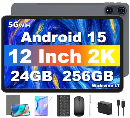 12 inch Android Tablet with Keyboard, 24GB RAM, 256GB Storage, 2K Display, 8000mAh S410310
