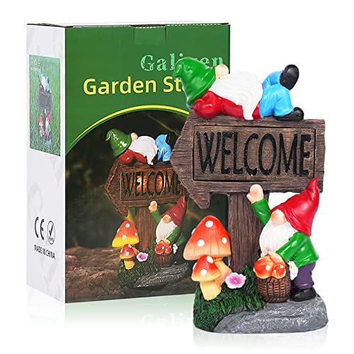 11.8'' Solar LED Garden Gnome Statue X705