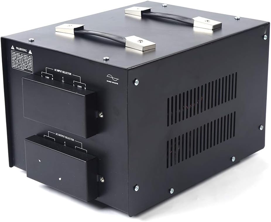 10000W Voltage Converter Transformer Step Up/Down 110V/220V Heavy Duty with 2 US Outlets, 2 Universal Outlets, Circuit Breaker Y551846