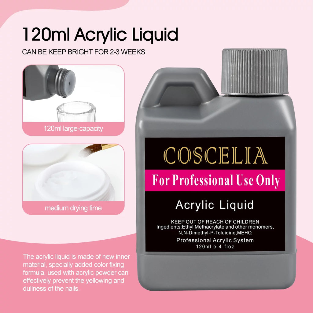 Acrylic Nail Kit with UV Light Nail Drill 3 Basic Color MMA Liquid Set D621900