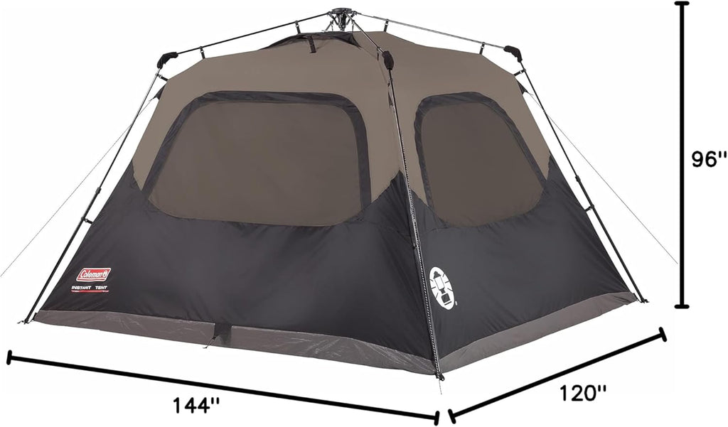 Brown/Black Instant Setup 6 Person Cabin Tent S44837