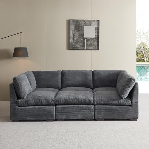 Oversized Modular 6 Seaters Cloud Sectional Sofa with Reversible Chaises O65792