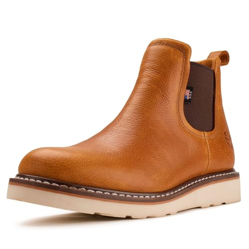 6” Mens Western Work Boots, Soft Toe, Goodyear Welt, Slip on Work Boots Y8217