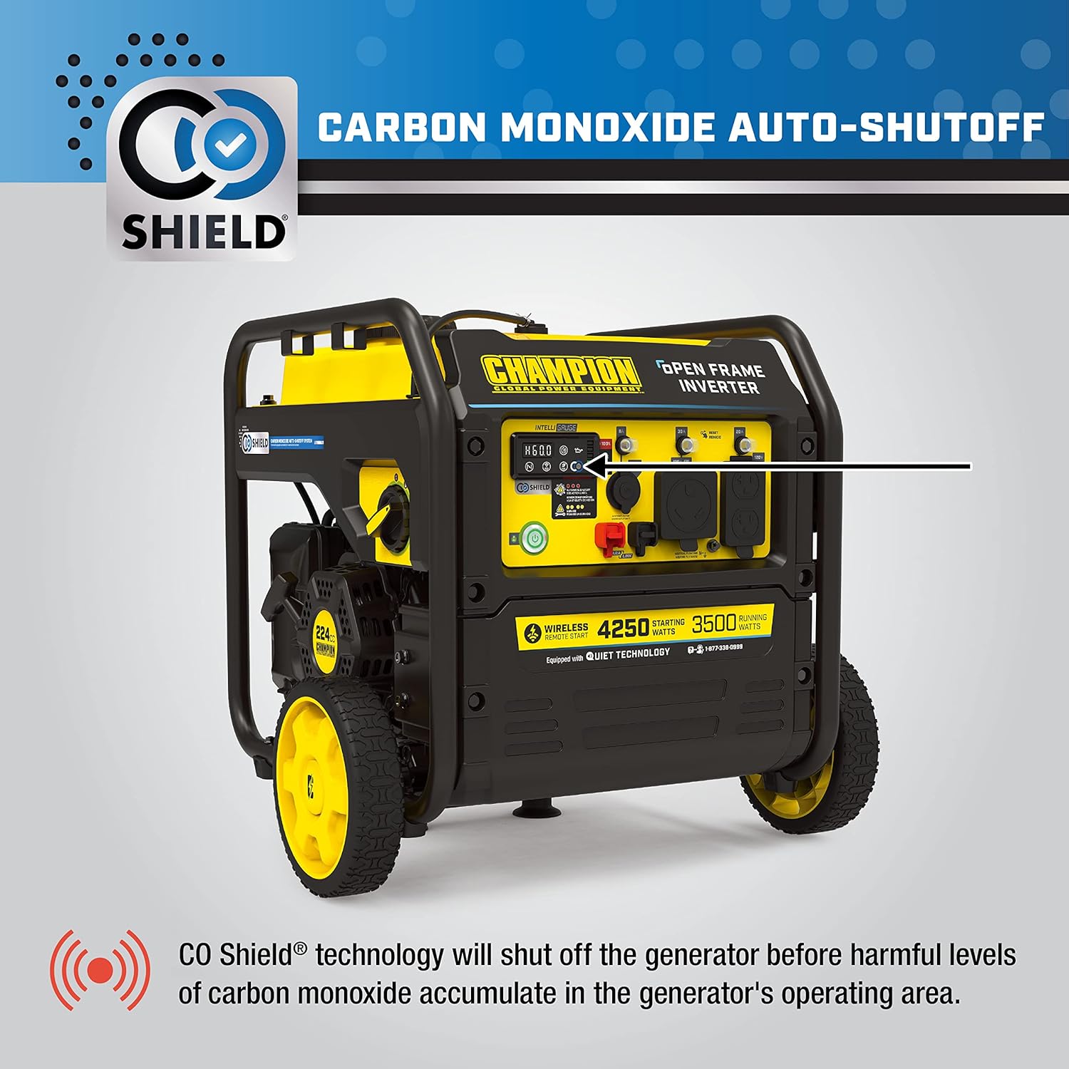 4250-Watt Wireless Remote Start Open Frame Inverter Generator C698