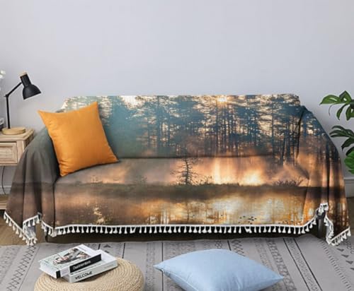 Sofa Slipcovers Soft Tassel Sectional Couch Covers Furniture Protector Q64120