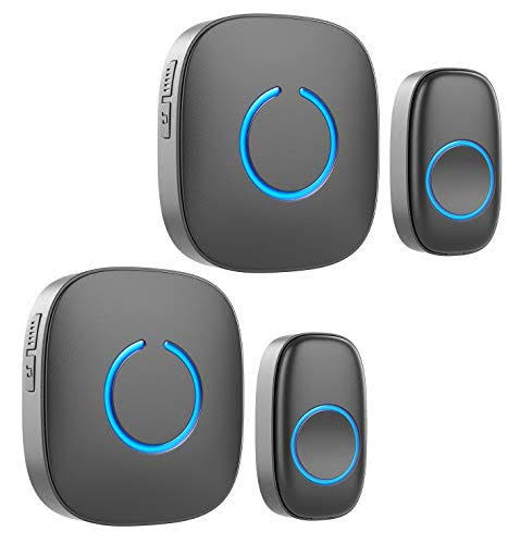 Waterproof Wireless Doorbell with 52 Chimes, Over 1000-Foot Range, 4 Volume Levels Y995