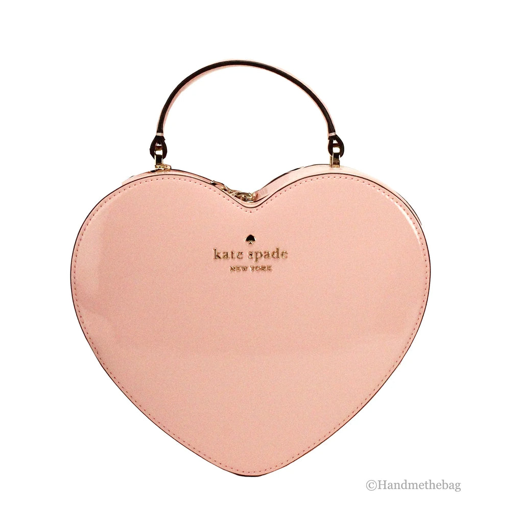 Patent Leather Top Handle Heart Crossbody Bag F163