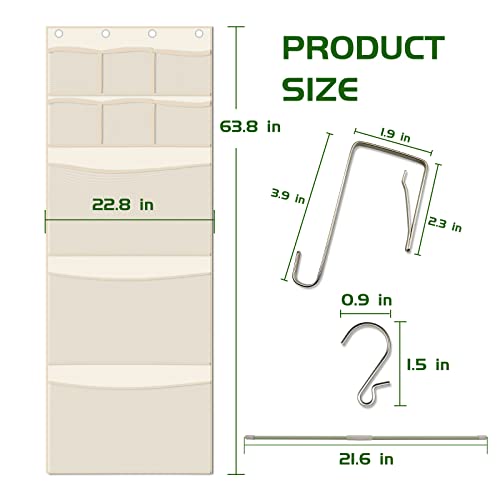 Over The Door Stuffed Animal Storage Organizer with 3 Large & 6 Small Mesh Pockets B936921
