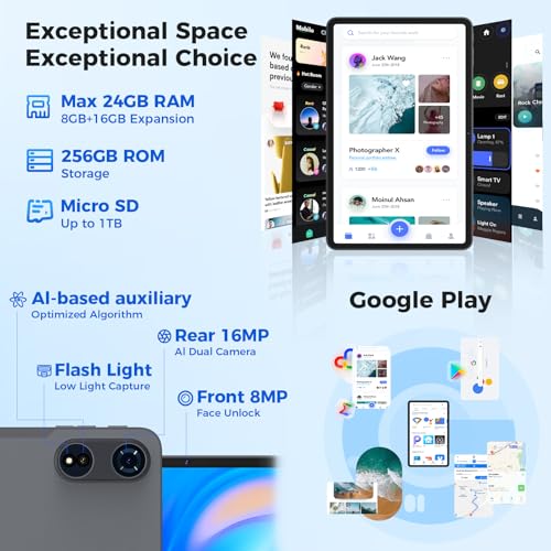 12 inch Android Tablet with Keyboard, 24GB RAM, 256GB Storage, 2K Display, 8000mAh S410310
