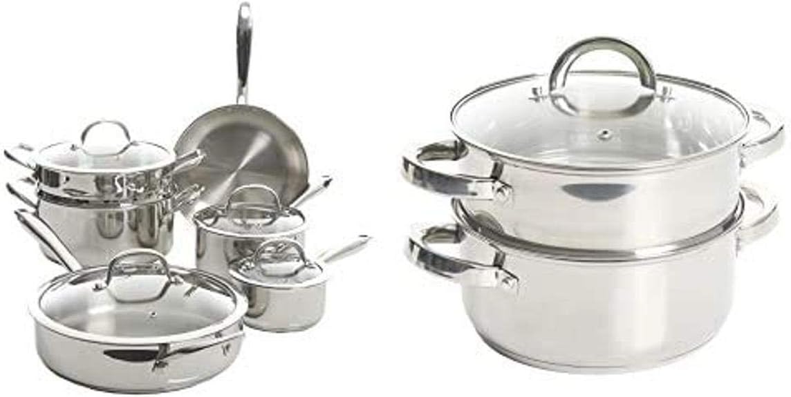 Stainless Steel Cookware and Steamer Combo T315376