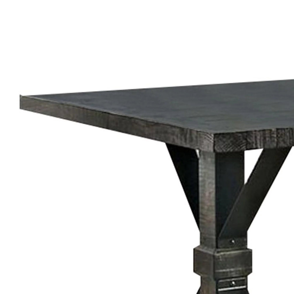 Antique Black Dining Table With Trestle Base V32161