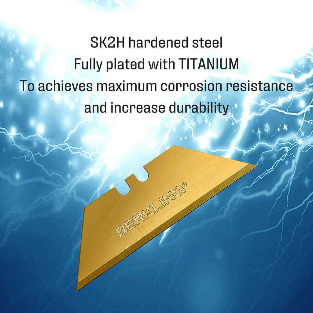 Titanium Plated Utility Knife Blades 50-Pack With Dispenser K4368