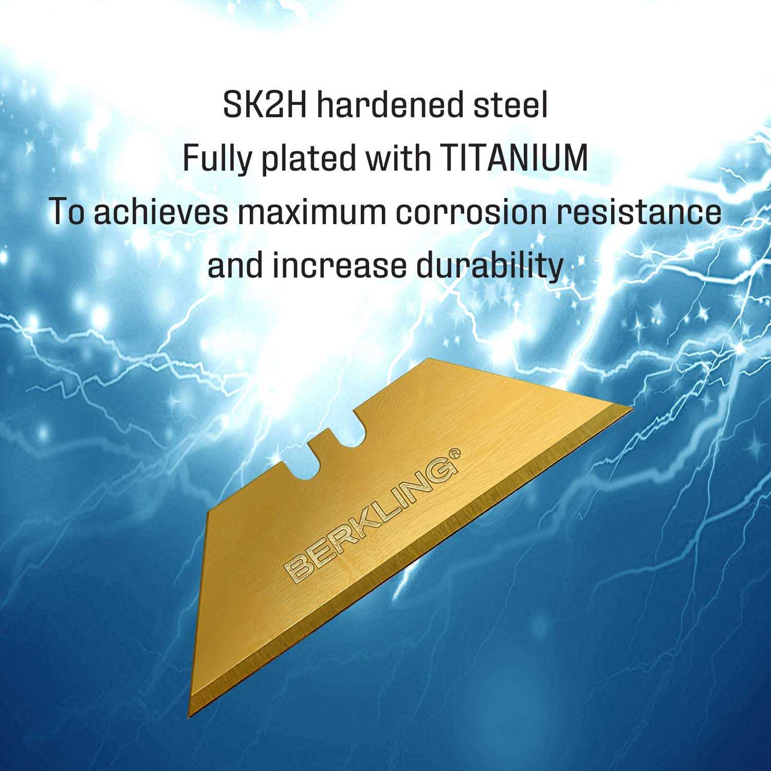 Titanium Plated Utility Knife Blades 50-Pack With Dispenser K4368