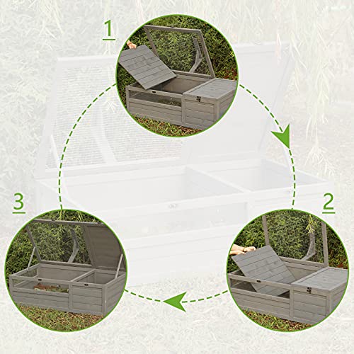 Grey Wooden Tortoise House Large Tortoise Enclosure U15319