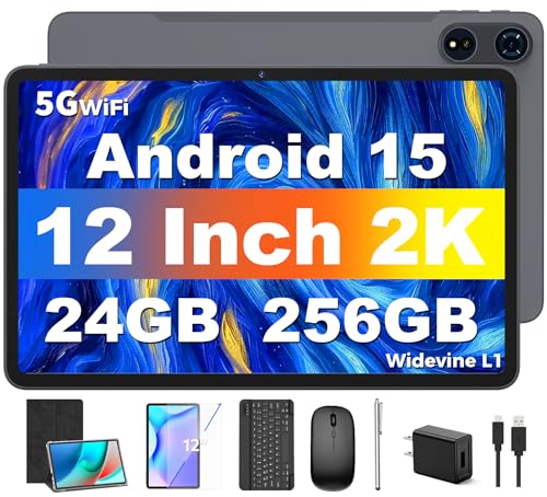 12 inch Android Tablet with Keyboard, 24GB RAM, 256GB Storage, 2K Display, 8000mAh S410310