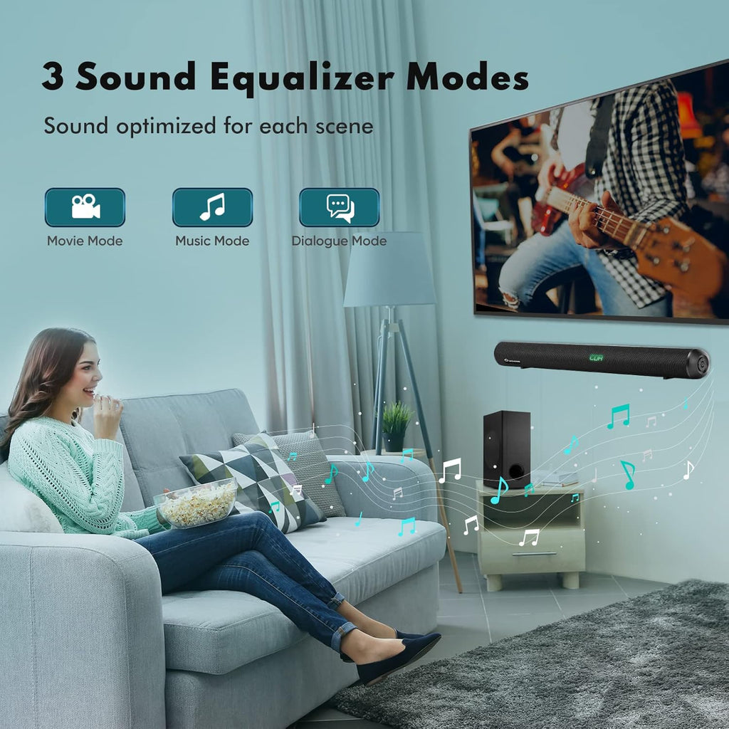 28-Inch 120W Sound Bar with Subwoofer and Wireless Bluetooth C46853
