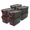 Black 8 Pack 40 Gallon Wheeled Storage Tote L231962
