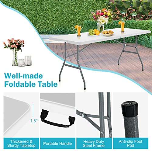 6FT Folding Camping Table with Carry Handle O350210
