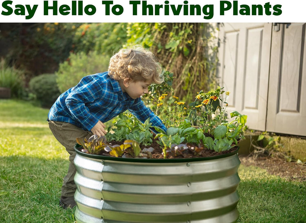 Round Galvanized Raised Garden Bed W236966